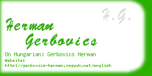 herman gerbovics business card